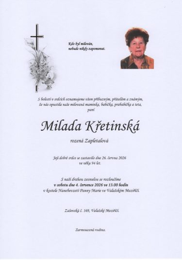 Parte Milada Křetinská
