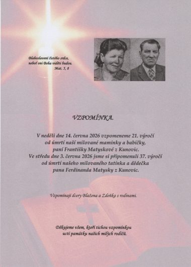 Parte vzpomínka Matyskovi