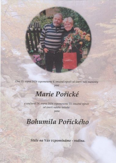 Parte vzpomínka Marie Pořická